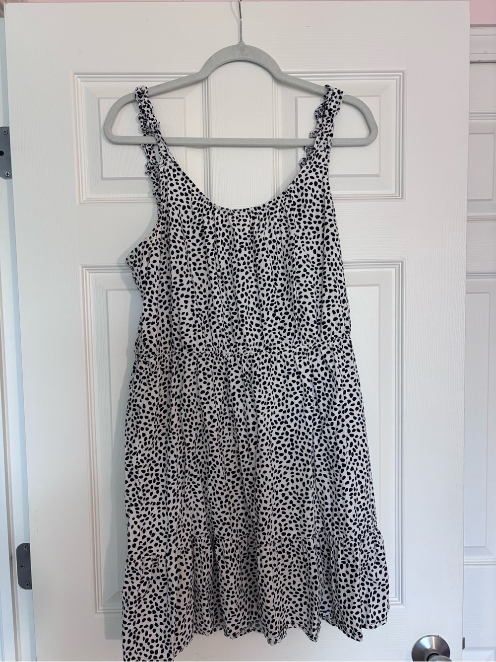 Banana Republic Black and White Spotted Mini Dress